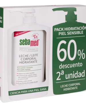DUPLO SEBAMED LECHE CORPORAL 2 ENVASES DE 750 MLS 60% DESCUENTO EN LA SEGUNDA UNIDAD